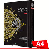Zwart en goud Koran boek Al Quran Al Kareem met kleurgecodeerde vertaling in A4-formaat